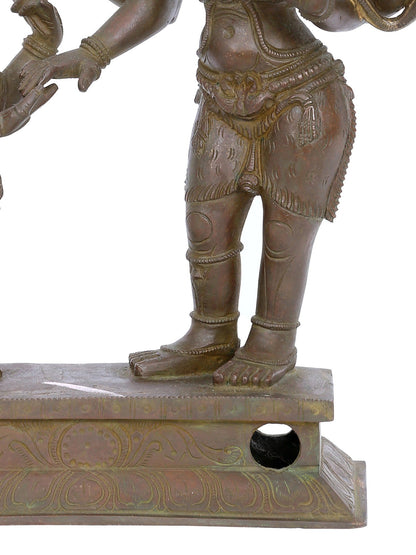 12'' Standing Lord Shiva With Goddess Parvati | Panchaloha Bronze Statue From Swamimalai