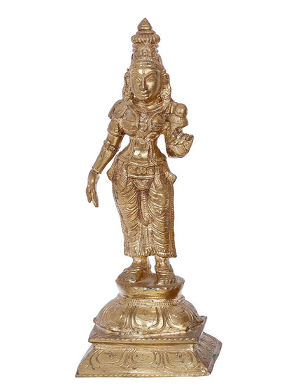 13'' Trio Of Lord Perumal With Sridevi And Bhudevi (Set Of 3) | Panchaloha Bronze Statue From Swamimalai