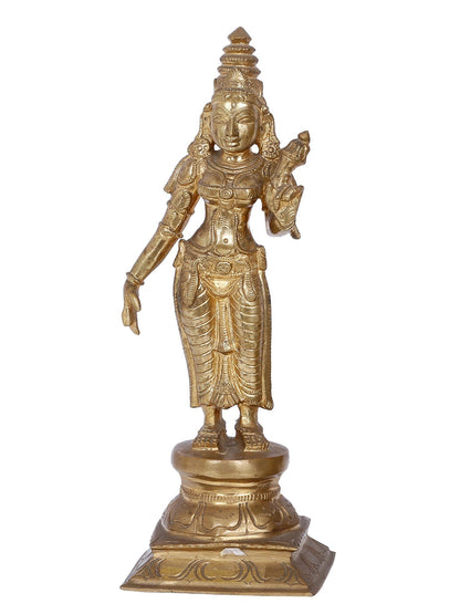 12" Lord Kartikeya (Murugan) With Devasena And Valli | Panchaloha Bronze Statue From Swamimalai