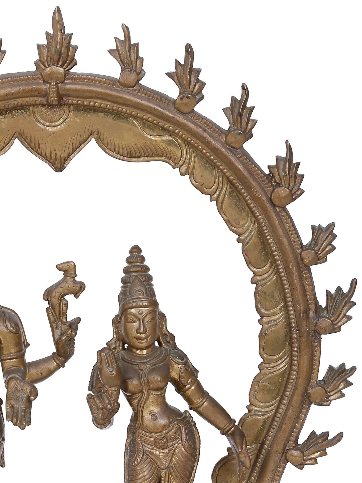 12'' Shiva And Parvati Bronze Sculpture | Panchaloha Bronze Statue From Swamimalai