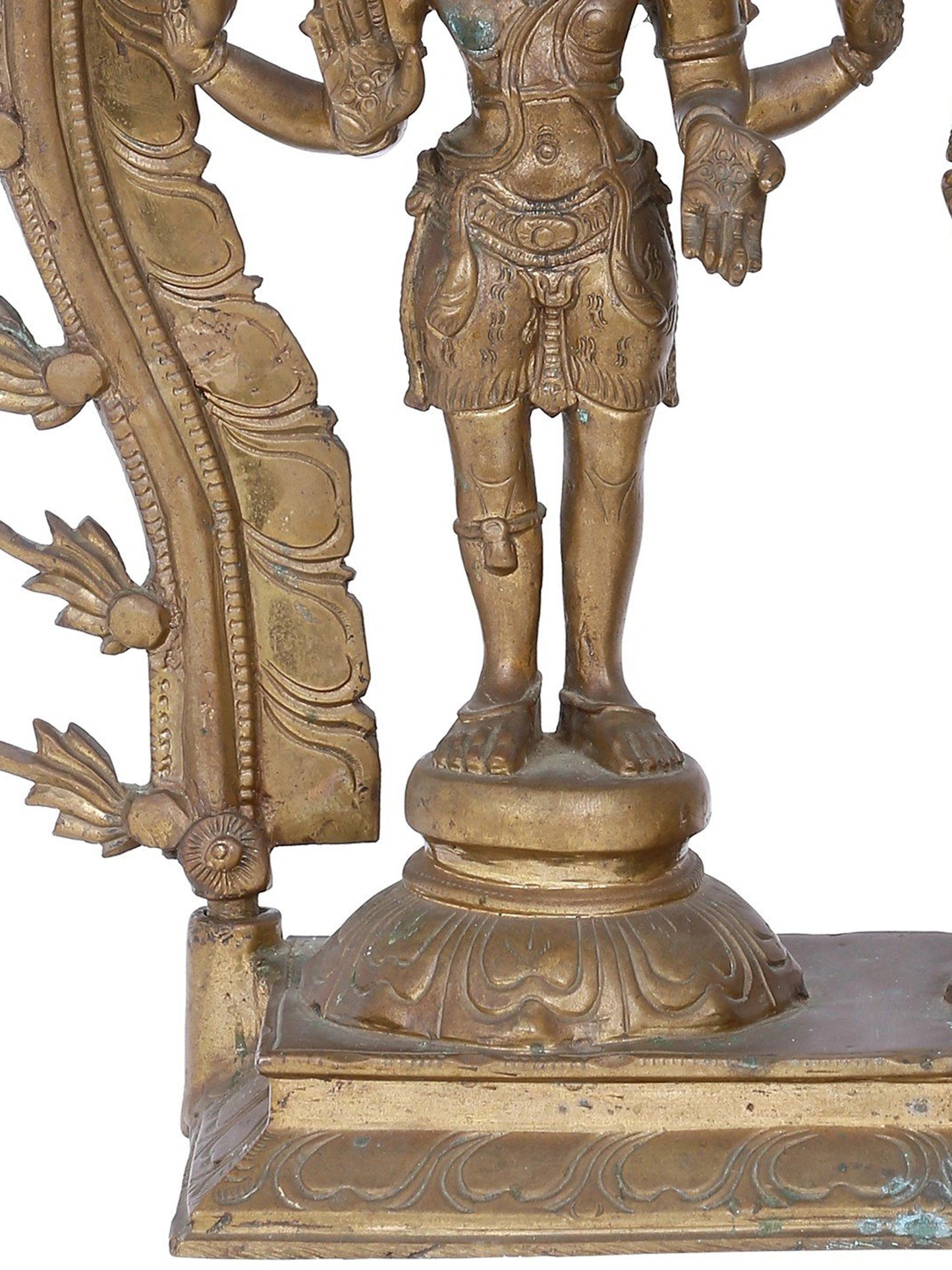 12'' Shiva And Parvati Bronze Sculpture | Panchaloha Bronze Statue From Swamimalai