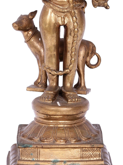 19'' Lord Shiva As Bhairava Four Hands | Decorative Bronze Idol | Bronze Statue For Temple