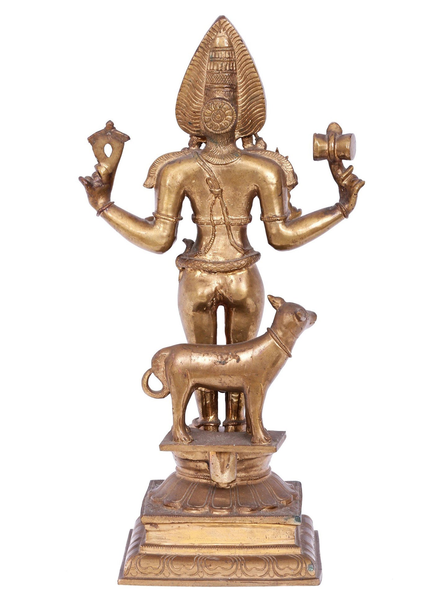 19'' Lord Shiva As Bhairava Four Hands | Decorative Bronze Idol | Bronze Statue For Temple