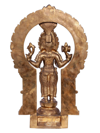 22'' Standing Goddess Mariamman (South Indian Durga) | Decorative Bronze Idol | Bronze Statue For Temple