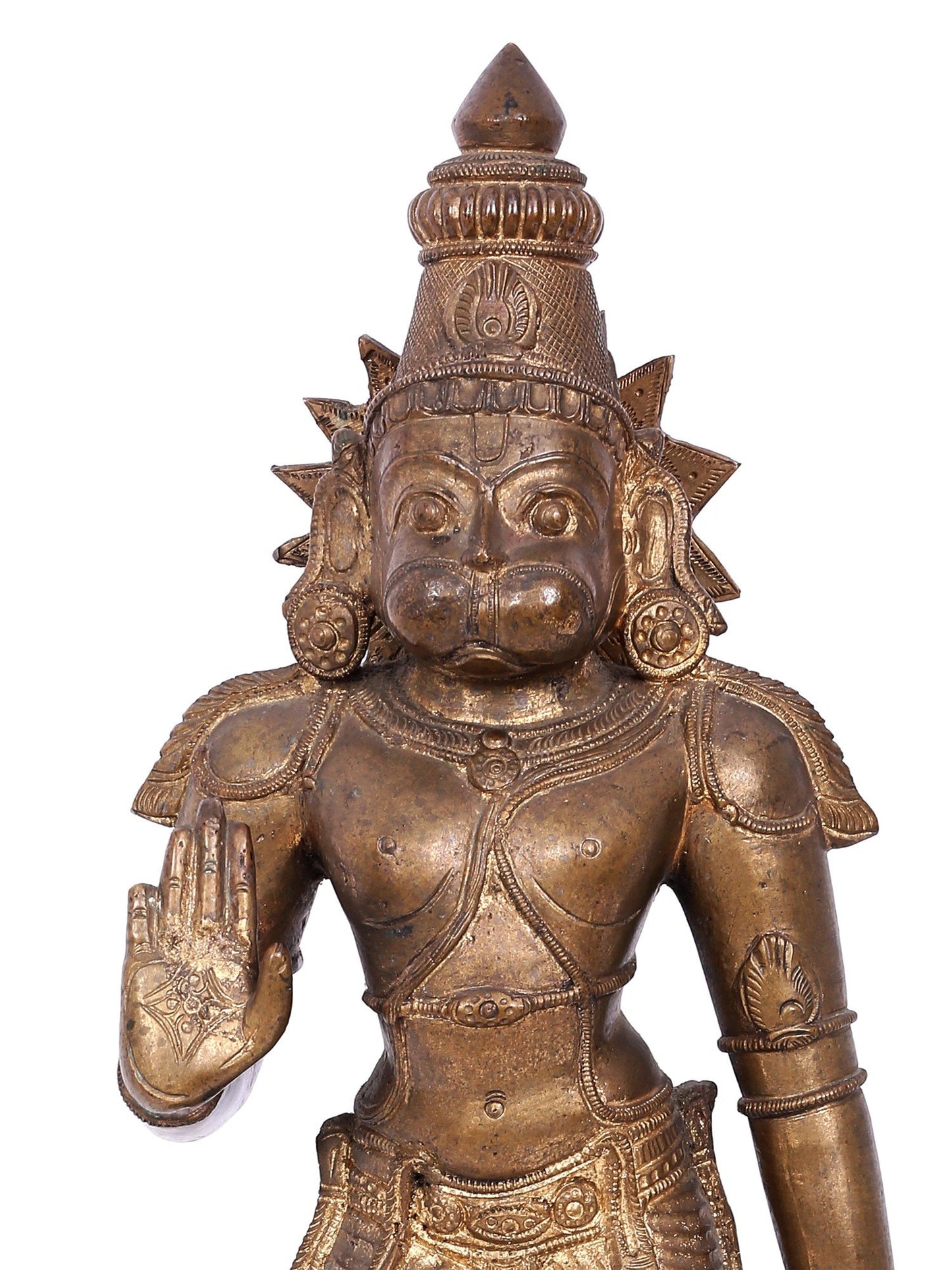 19" Standing Lord Hanuman Panchaloha Bronze Statue From Swamimalai | Decorative Bronze Idol | Bronze Statue For Temple