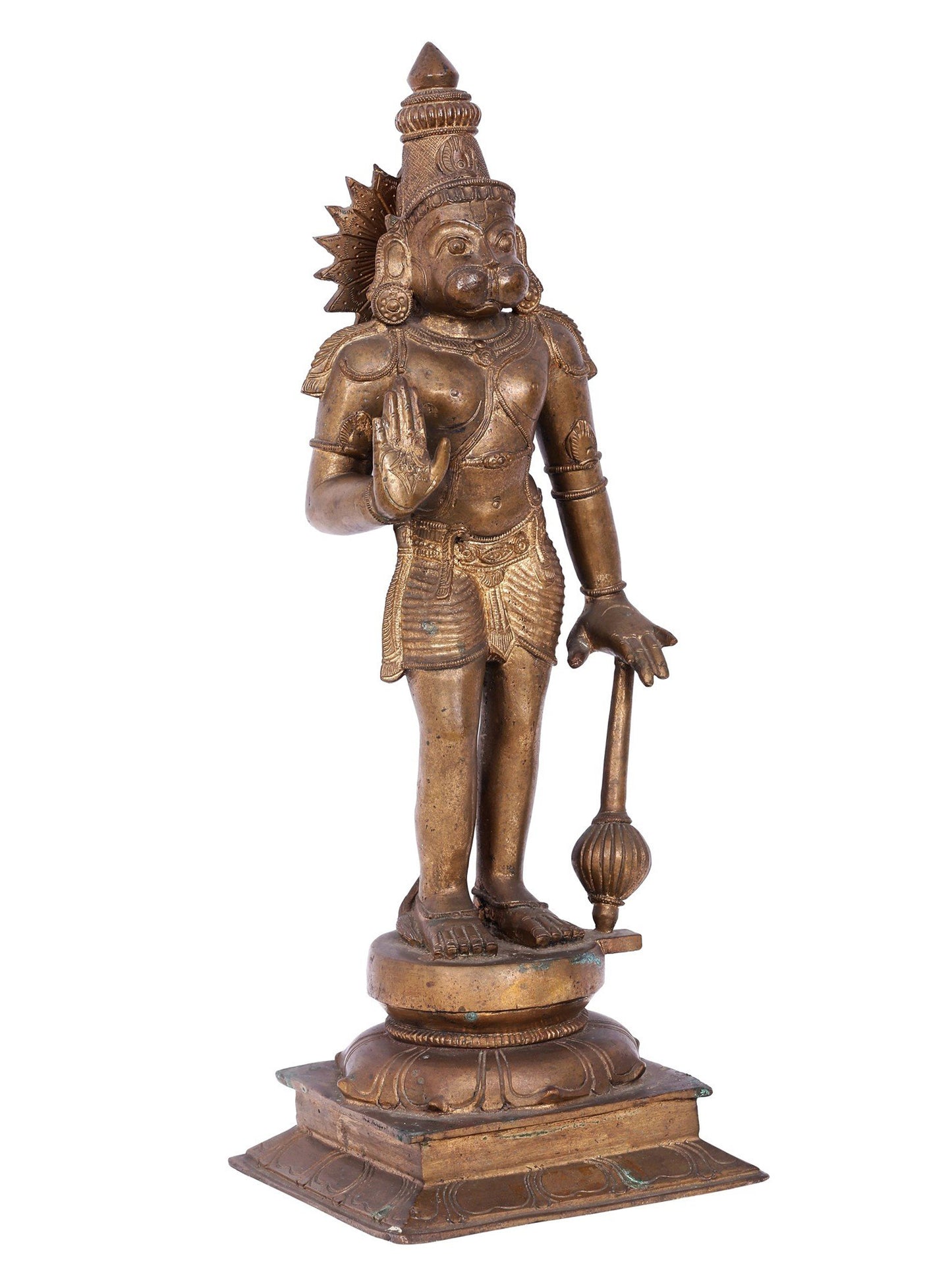 19" Standing Lord Hanuman Panchaloha Bronze Statue From Swamimalai | Decorative Bronze Idol | Bronze Statue For Temple