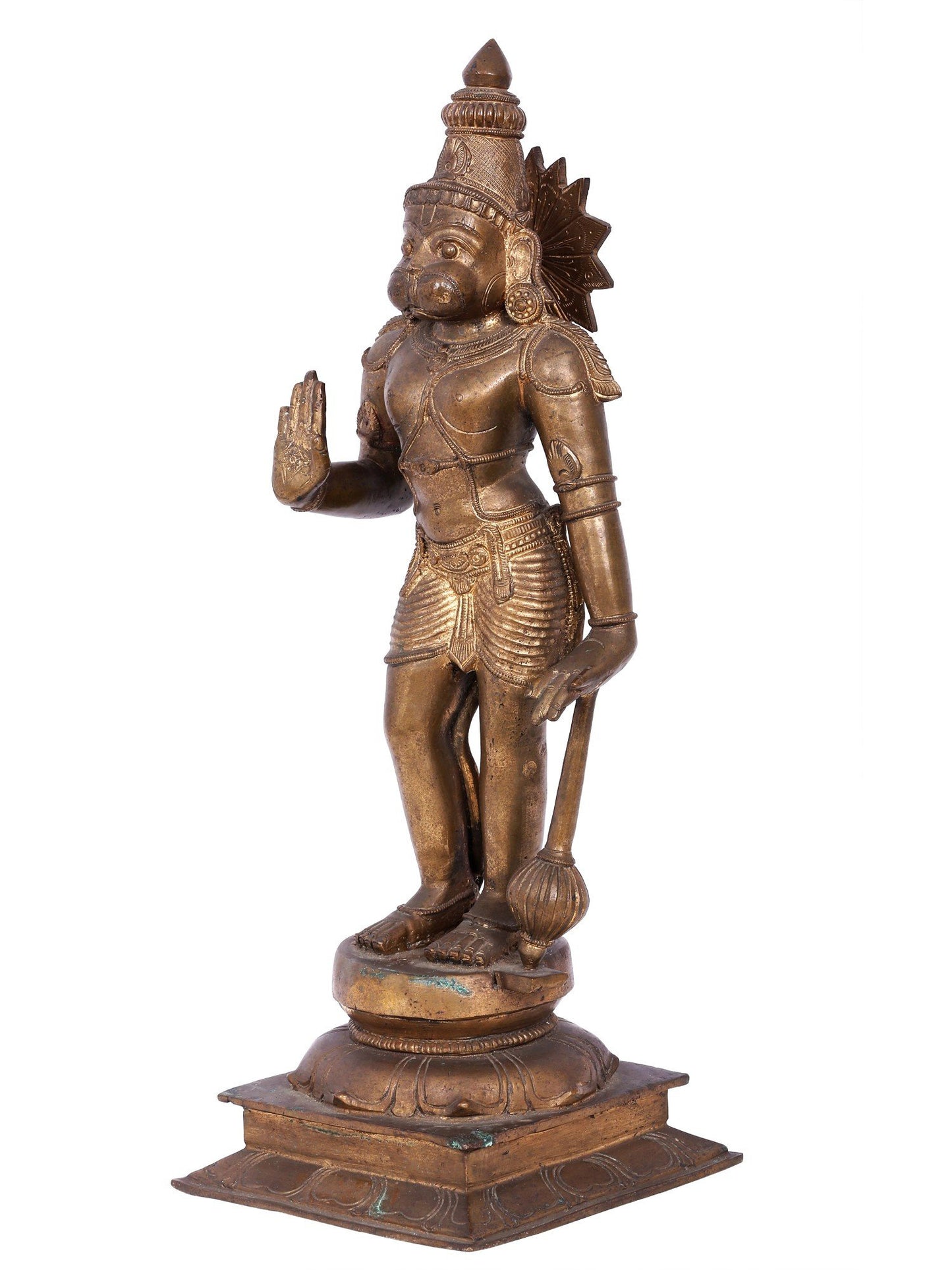 19" Standing Lord Hanuman Panchaloha Bronze Statue From Swamimalai | Decorative Bronze Idol | Bronze Statue For Temple