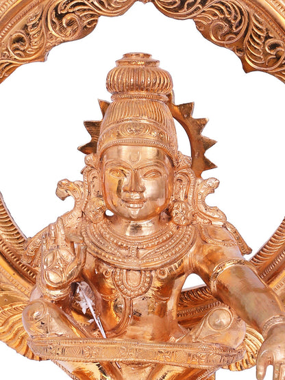 12'' Lord Ayyappan Bronze Statue | Decorative Bronze Idol | Bronze Statue For Temple