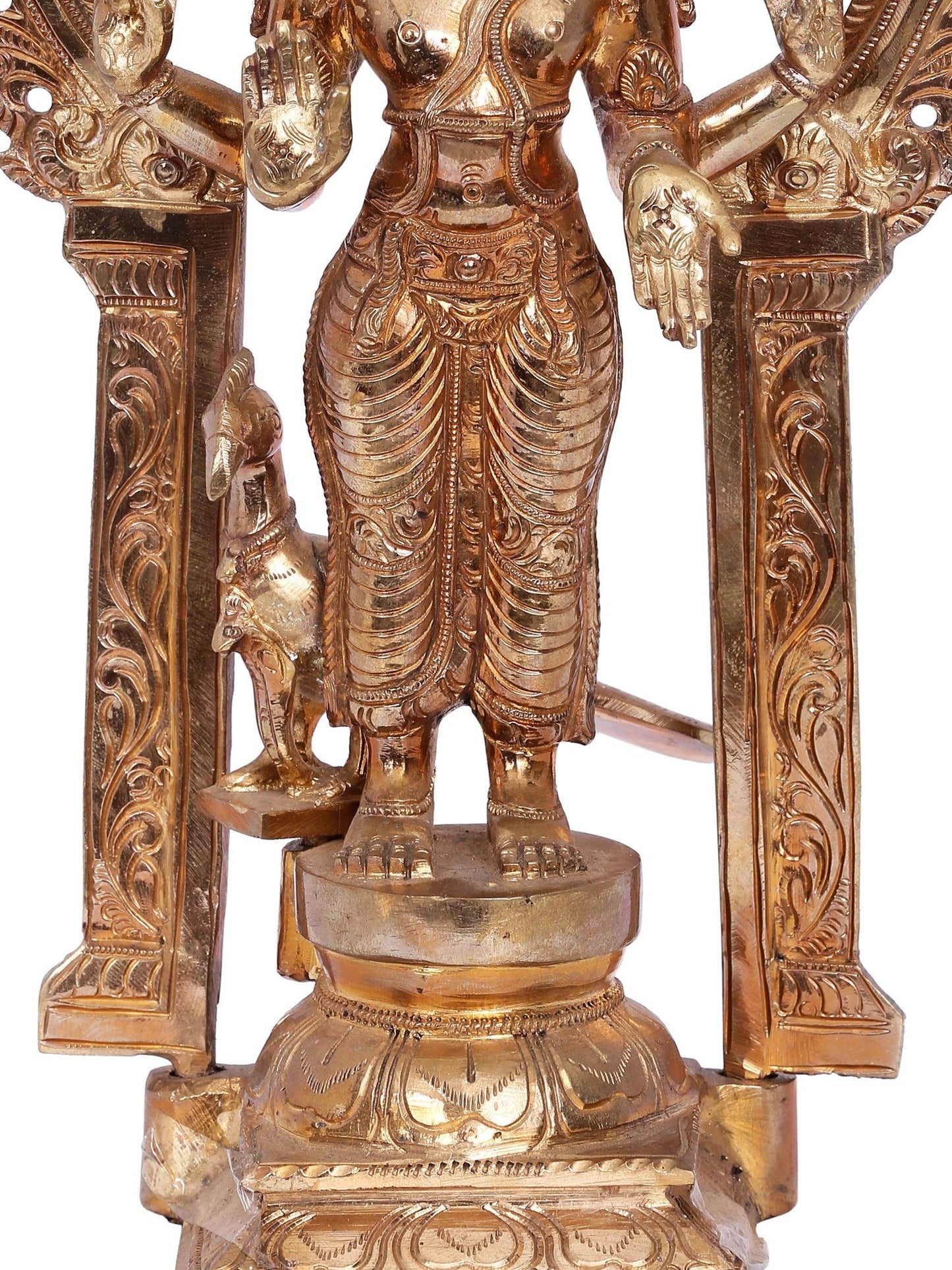 13'' Standing Lord Murugan (Karttikeya) With Throne Bronze Idol | Decorative Bronze Idol | Bronze Statue For Temple