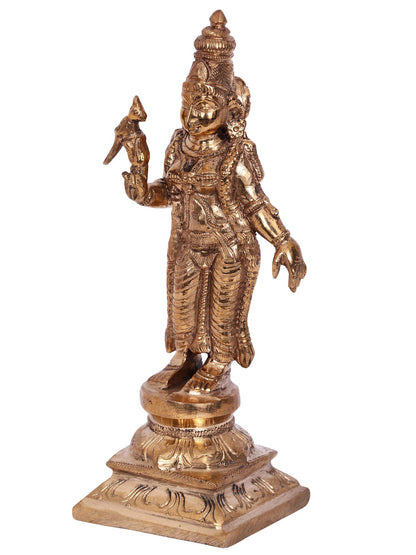 6'' Standing Goddess Meenakshi Bronze Statue | Decorative Bronze Idol | Bronze Statue For Temple