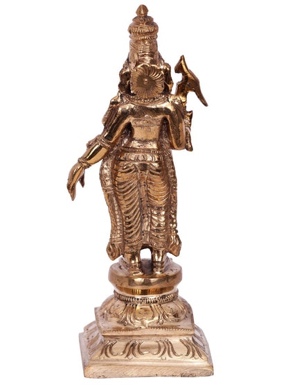 6'' Standing Goddess Meenakshi Bronze Statue | Decorative Bronze Idol | Bronze Statue For Temple