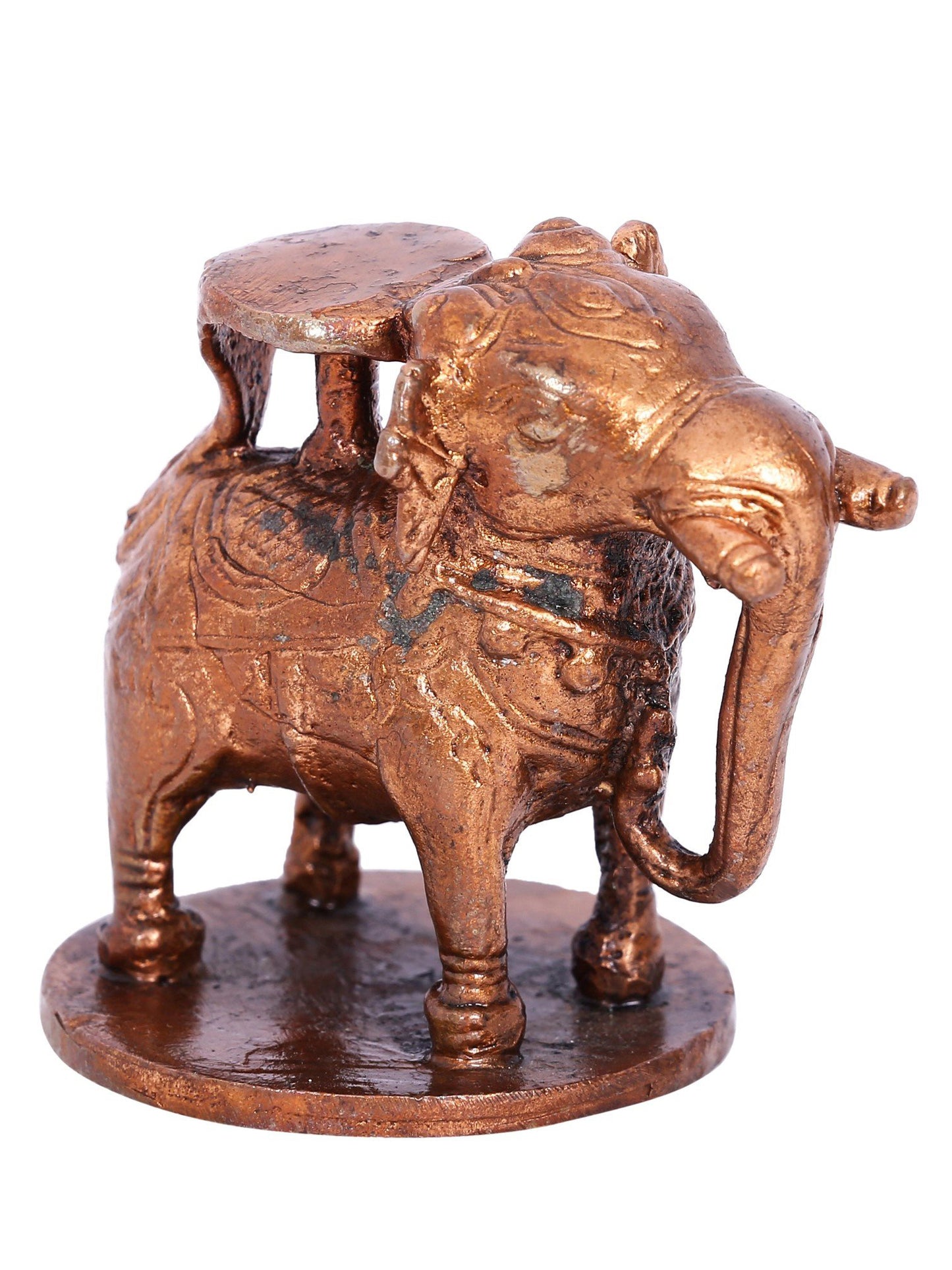 2.5'' Standing Royal Elephant With Base | Decorative Bronze Idol | Bronze Statue For Gifting