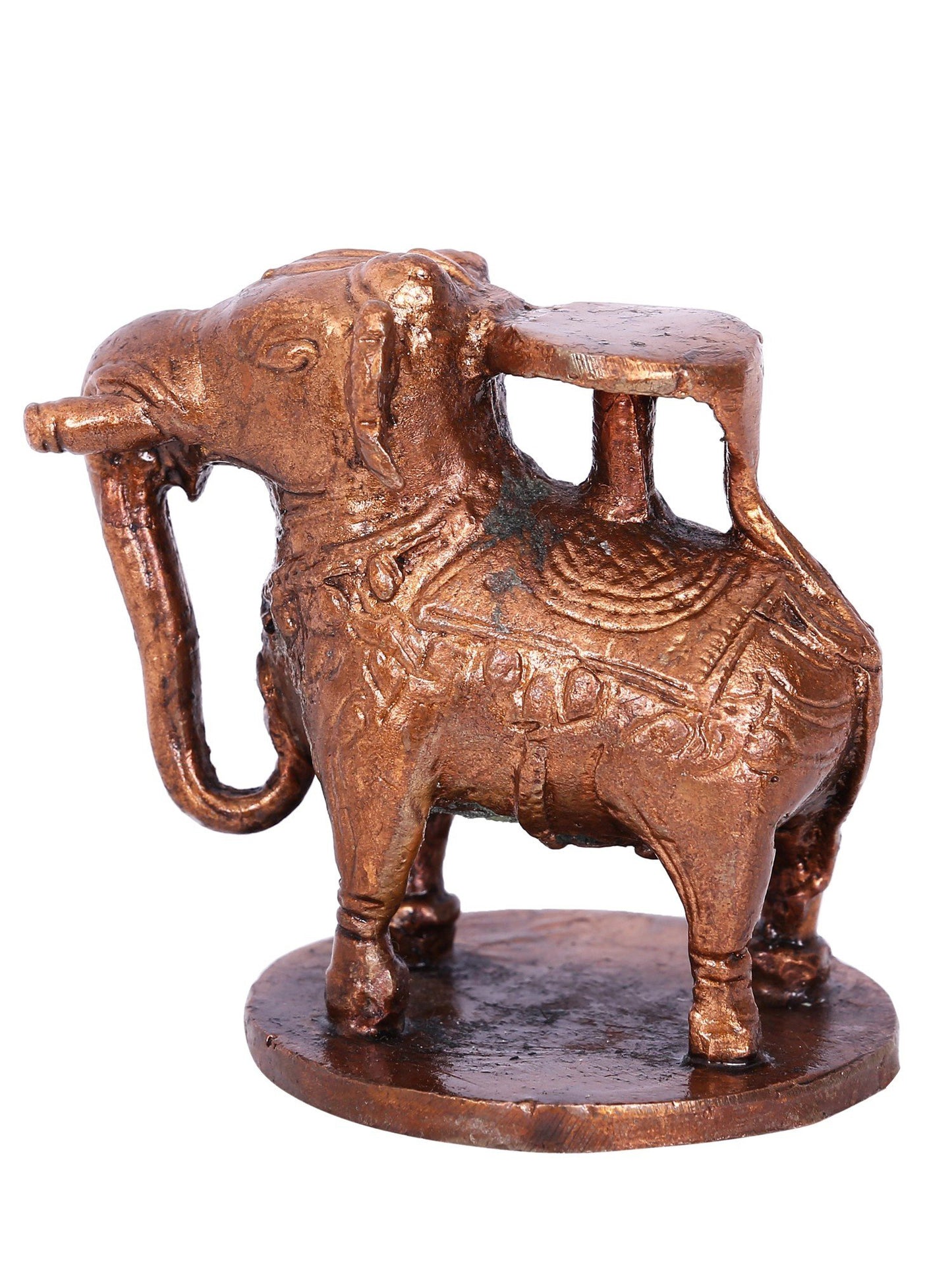 2.5'' Standing Royal Elephant With Base | Decorative Bronze Idol | Bronze Statue For Gifting