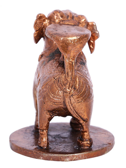 2.5'' Standing Royal Elephant With Base | Decorative Bronze Idol | Bronze Statue For Gifting