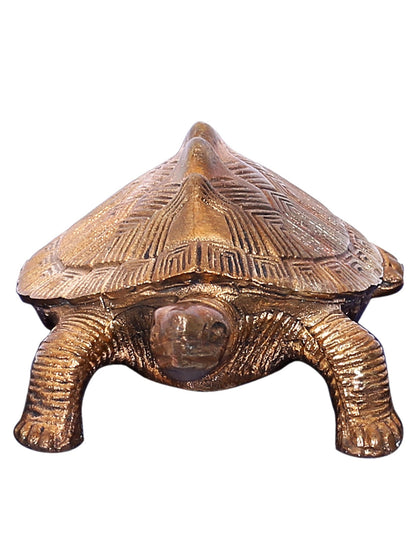 3'' Small Designer Tortoise For Blessings Bronze Figurine | Decorative Bronze Idol | Bronze Statue For Gifting