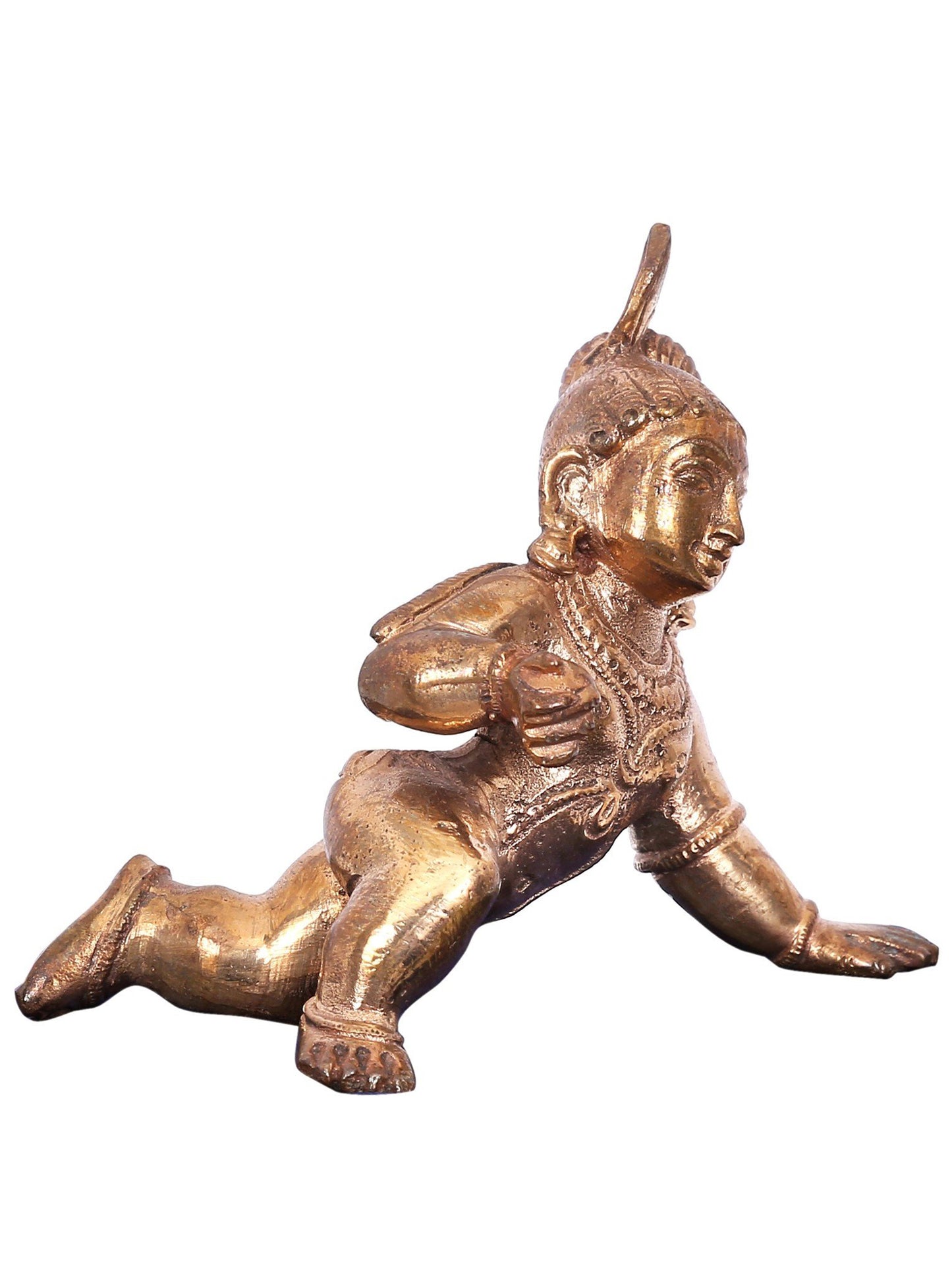 3'' Small Bal Gopal Krishna Bronze Figurine | Decorative Bronze Idol | Bronze Statue For Gifting