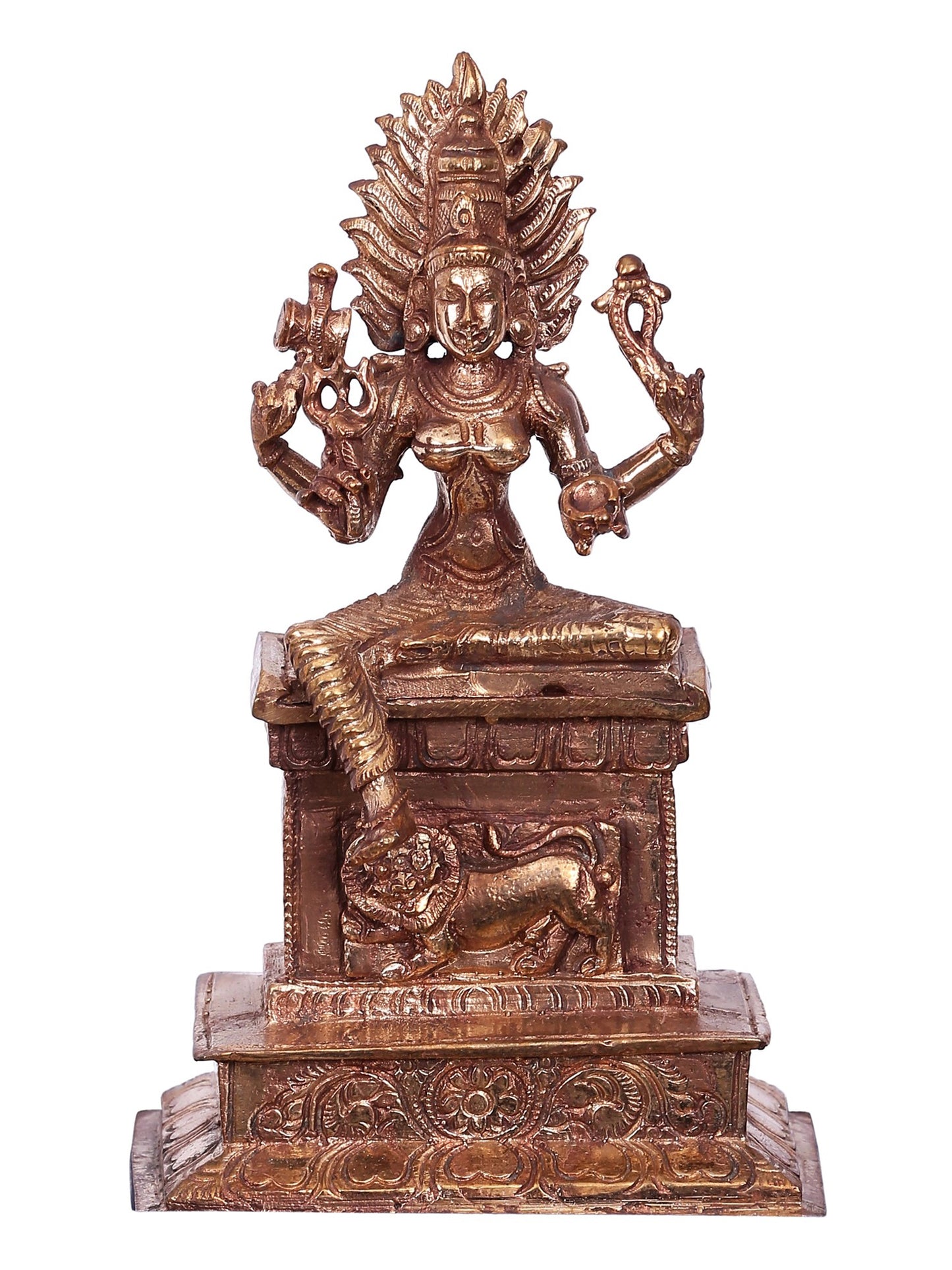 5" Small Goddess Mariamman Bronze Figurine | Decorative Bronze Idol | Bronze Statue For Temple