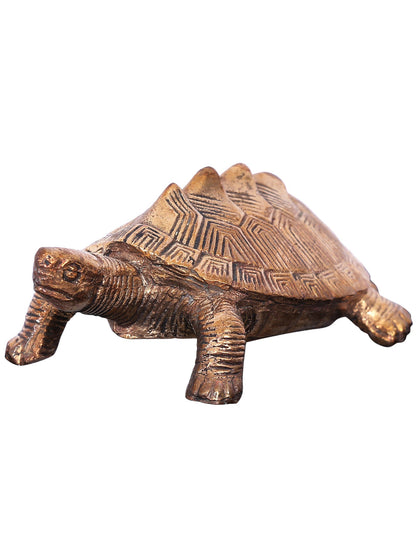 3'' Small Bronze Vastu Tortoise For Best Wishes | Decorative Bronze Idol | Bronze Statue For Gifting