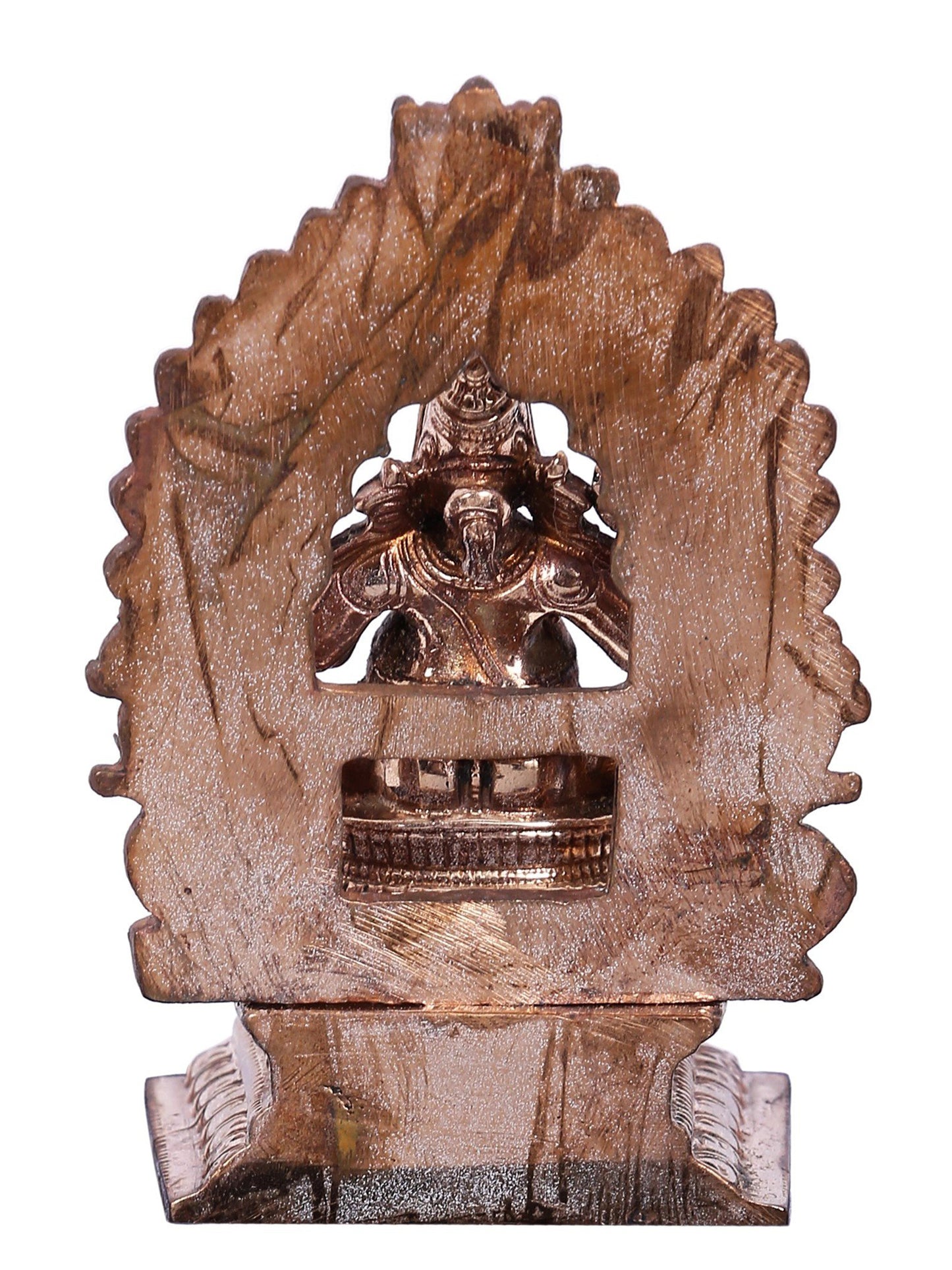 3" Small Lord Ganesha Seated On Kirtimukha Throne | Decorative Bronze Idol | Bronze Statue For Temple