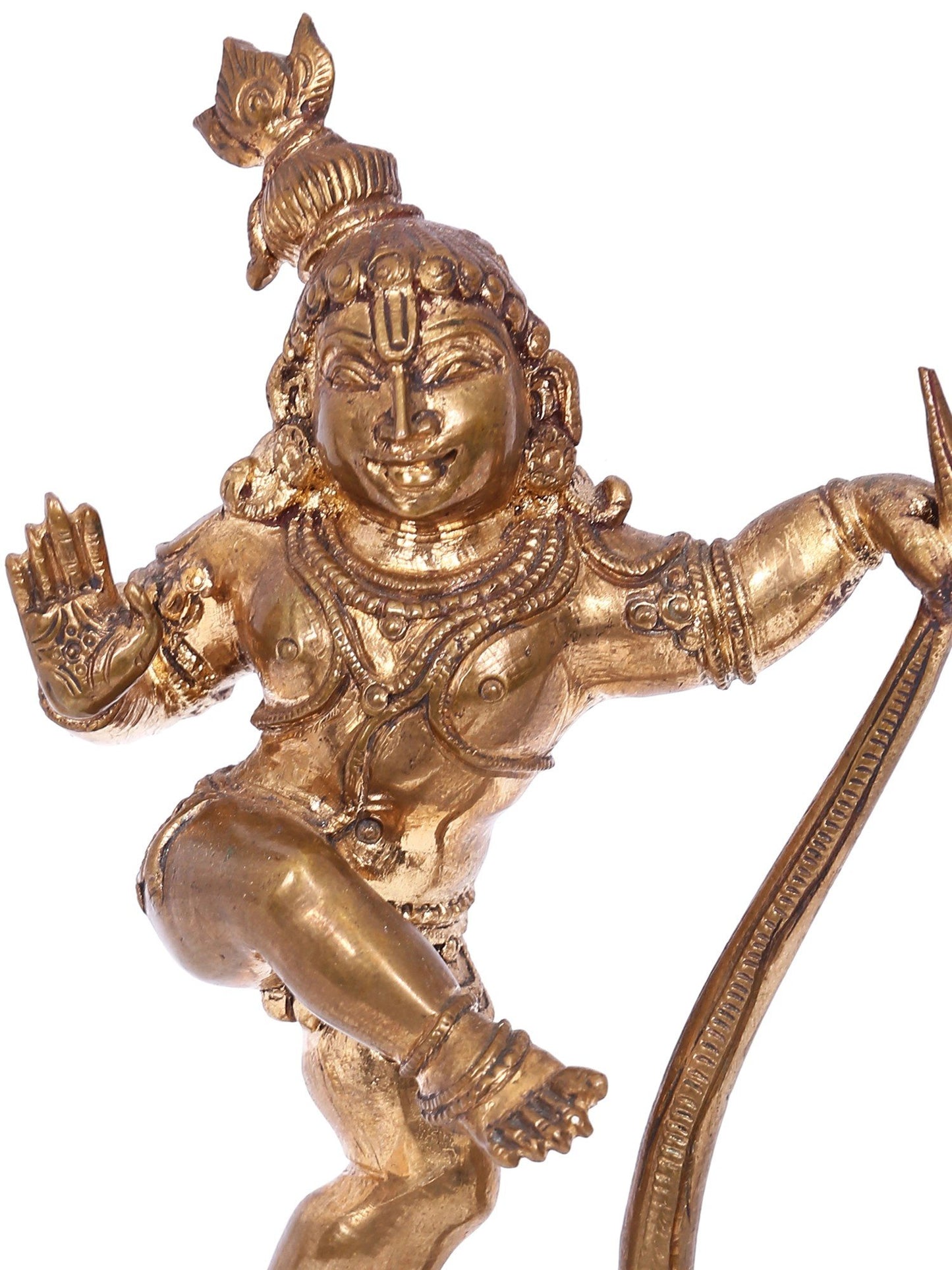 7" Dancing Baby Krishna On Kaliya Serpent | Panchaloha Bronze Statue From Swamimalai | Decorative Bronze Idol | Bronze Statue For Temple