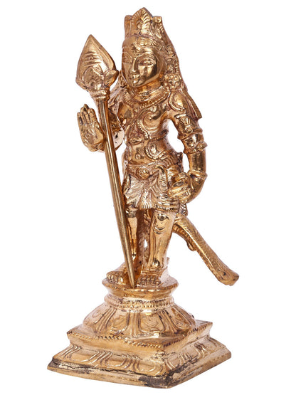 6" Bala Murugan (Karttikeya) With Peacock | Panchaloha Bronze Statue From Swamimalai | Decorative Bronze Idol | Bronze Statue For Temple