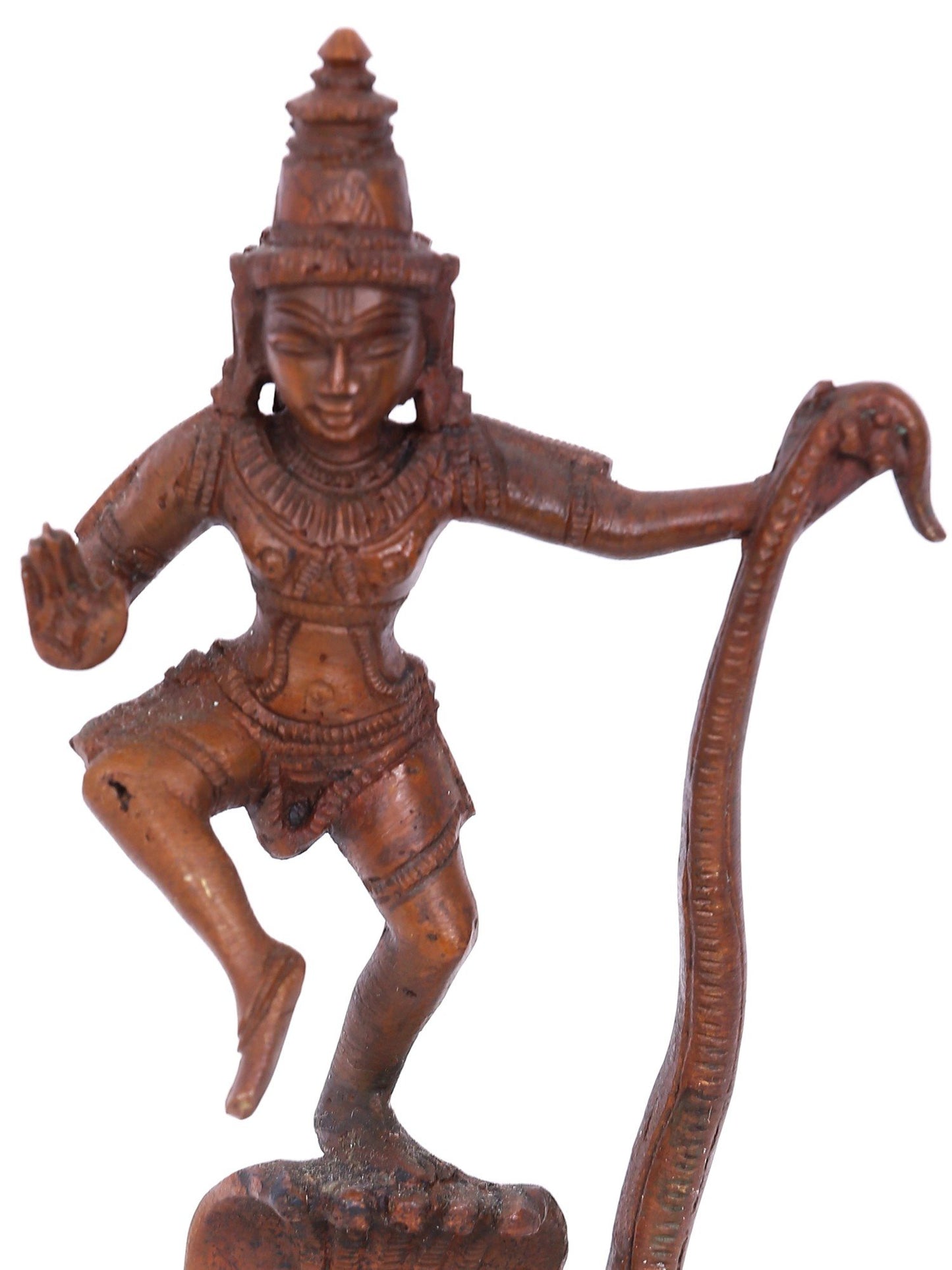 6" Small Kalinga Krishna Sculpture With Blessing Posture | Panchaloha Bronze Statue | Decorative Bronze Idol | Bronze Statue For Temple