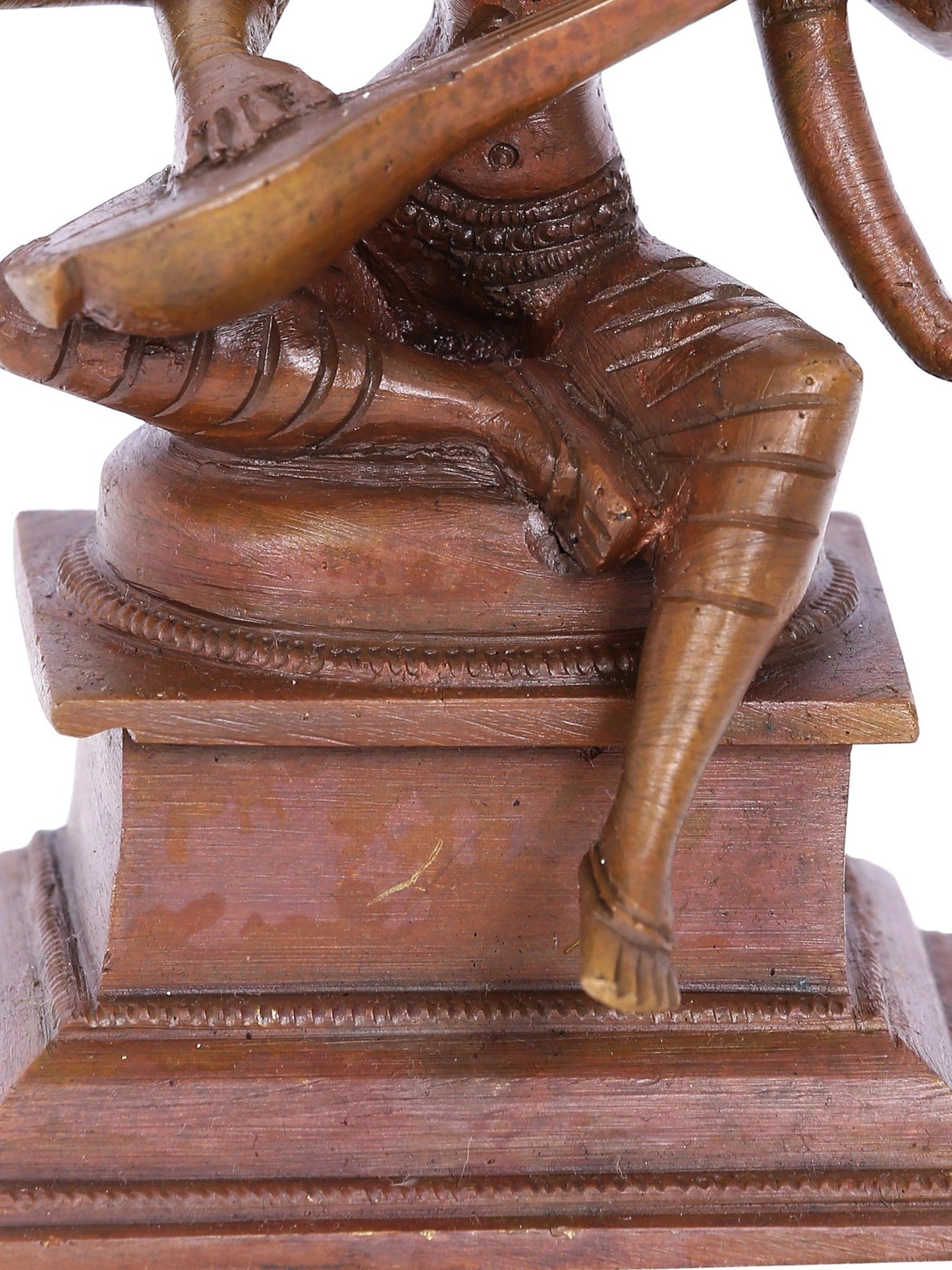 5" Small Goddess Saraswati Seated With Sitar | Panchaloha Bronze Statue | Decorative Bronze Idol | Bronze Statue For Temple