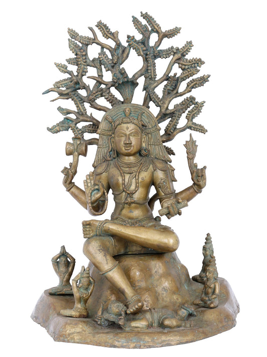 21" Dakshinamurthy Shiva | Handmade Shiva Idol | Panchaloha Bronze Statue From Swamimalai