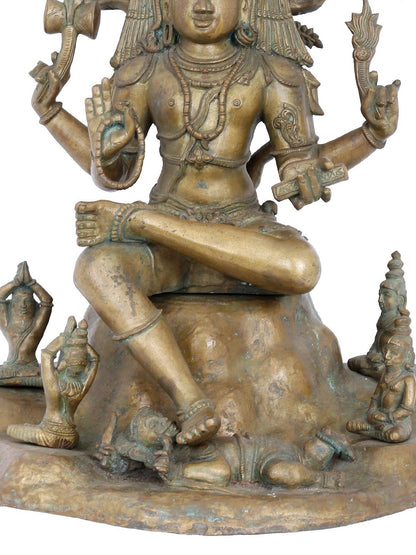 21" Dakshinamurthy Shiva | Handmade Shiva Idol | Panchaloha Bronze Statue From Swamimalai