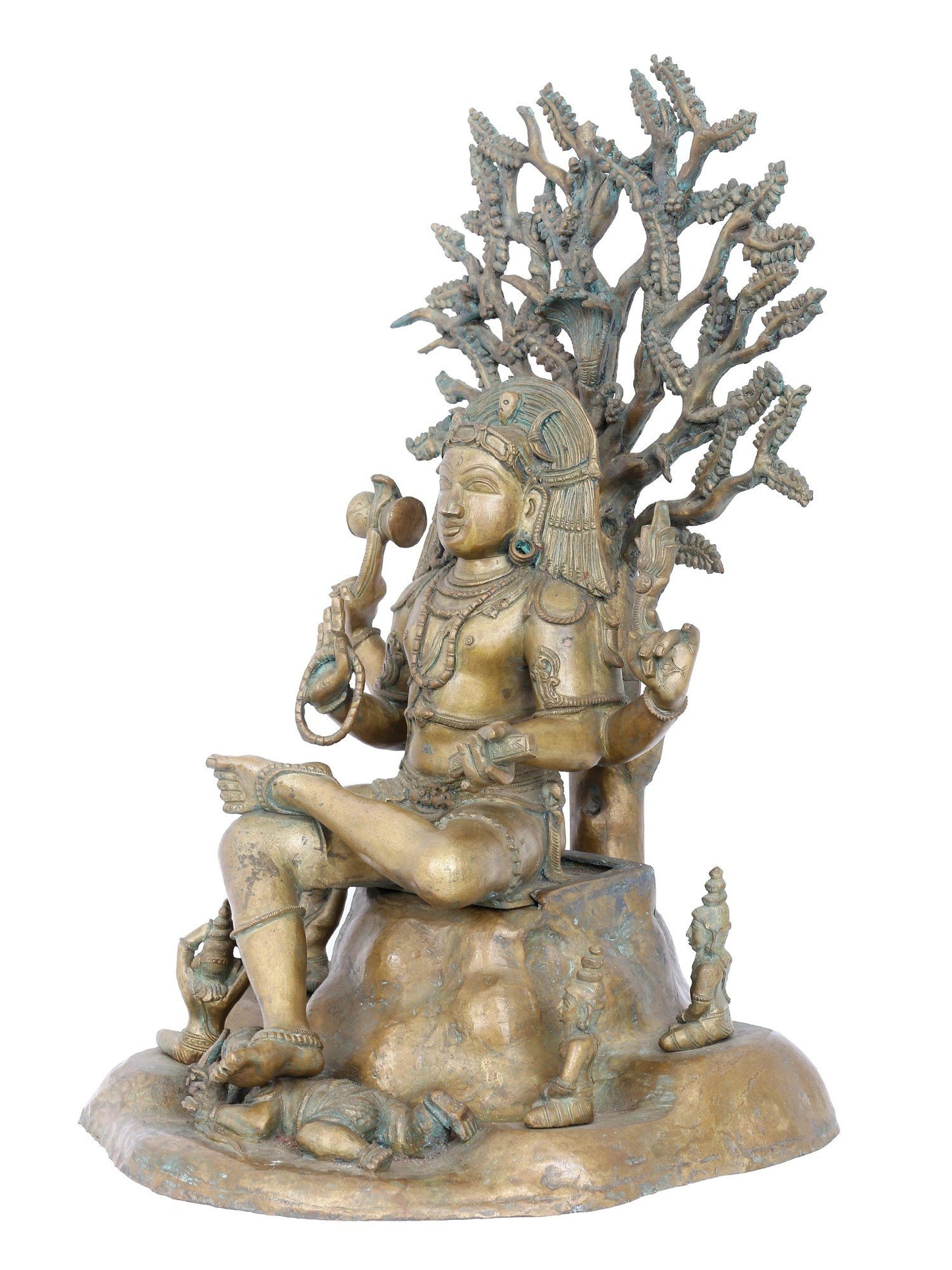 21" Dakshinamurthy Shiva | Handmade Shiva Idol | Panchaloha Bronze Statue From Swamimalai