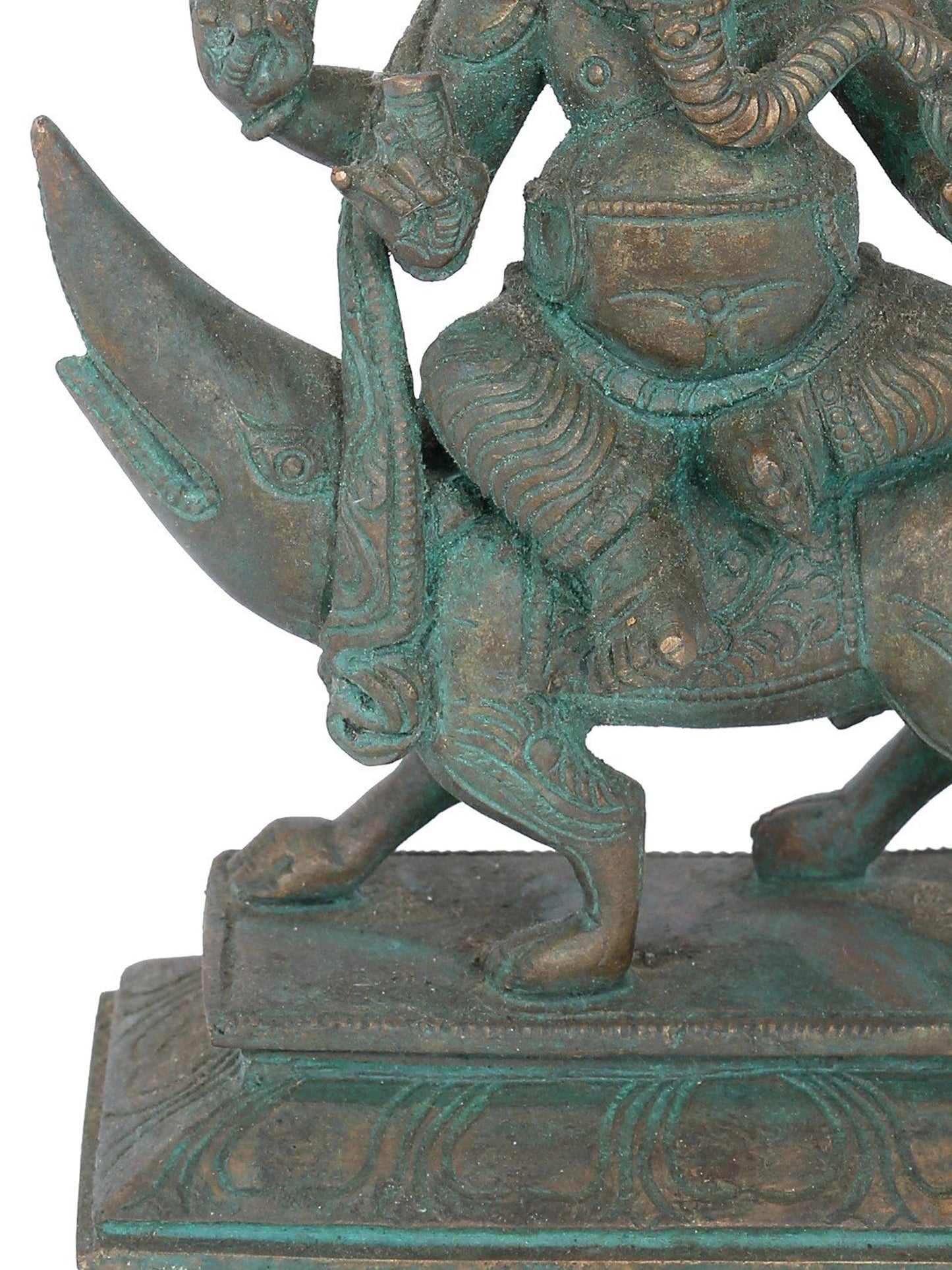 7" Vijaya Ganapati Seated On Mushaka | Panchaloha Bronze Statue | Decorative Bronze Idol | Bronze Statue For Temple