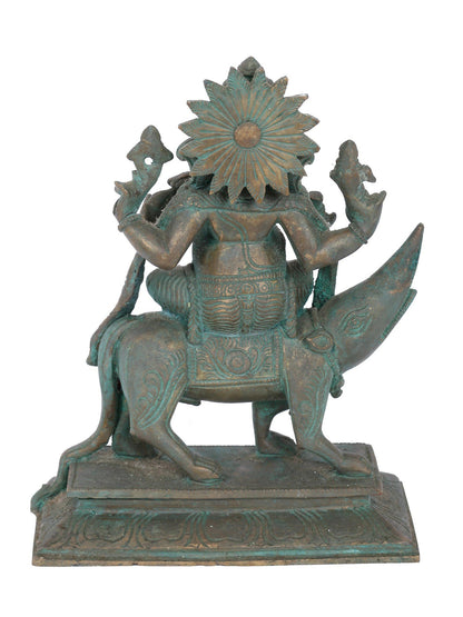 7" Vijaya Ganapati Seated On Mushaka | Panchaloha Bronze Statue | Decorative Bronze Idol | Bronze Statue For Temple