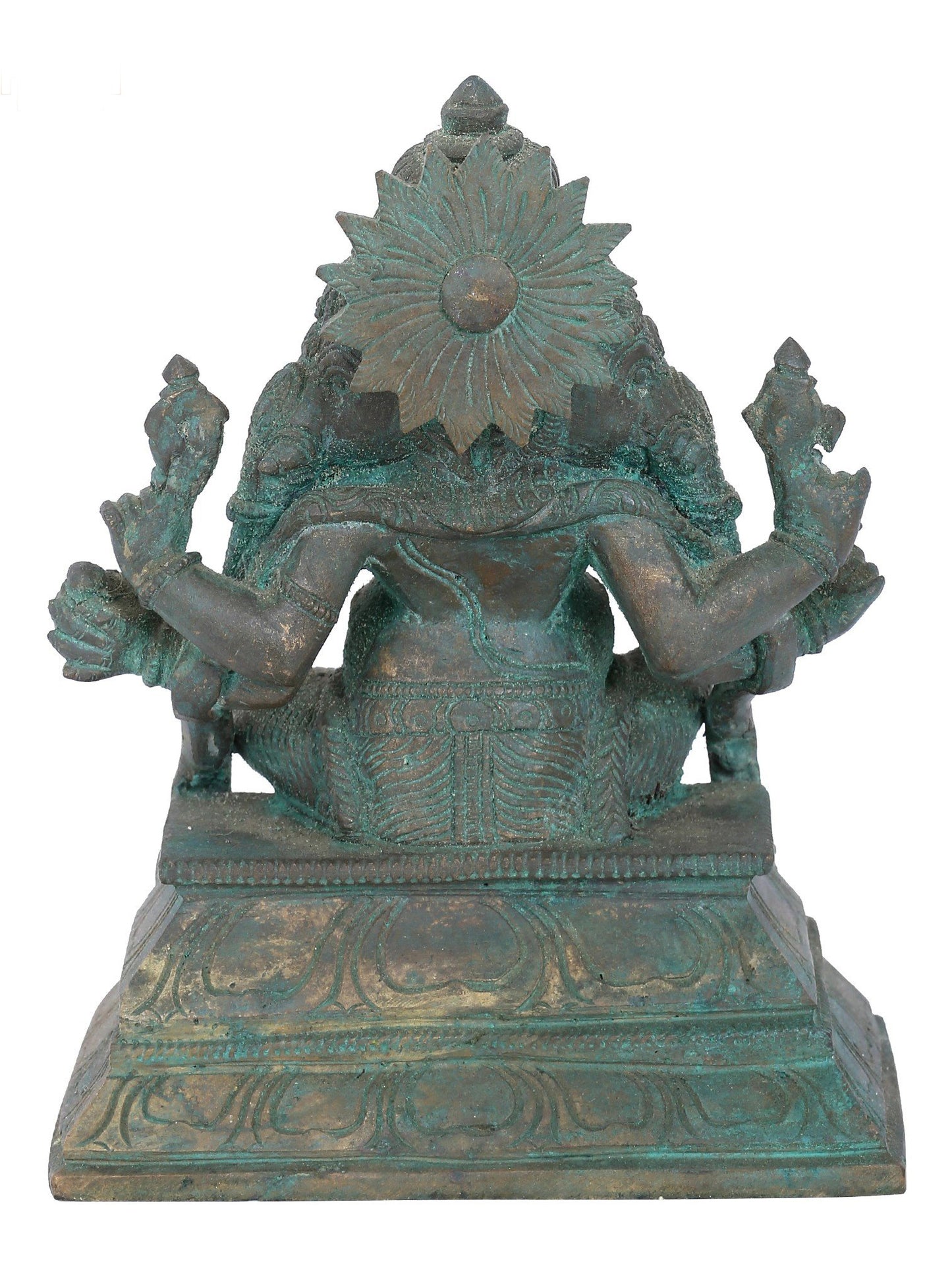 7" Three Headed Lord Ganesha Bronze Statue | Panchaloha Bronze Statue | Decorative Bronze Idol | Bronze Statue For Temple