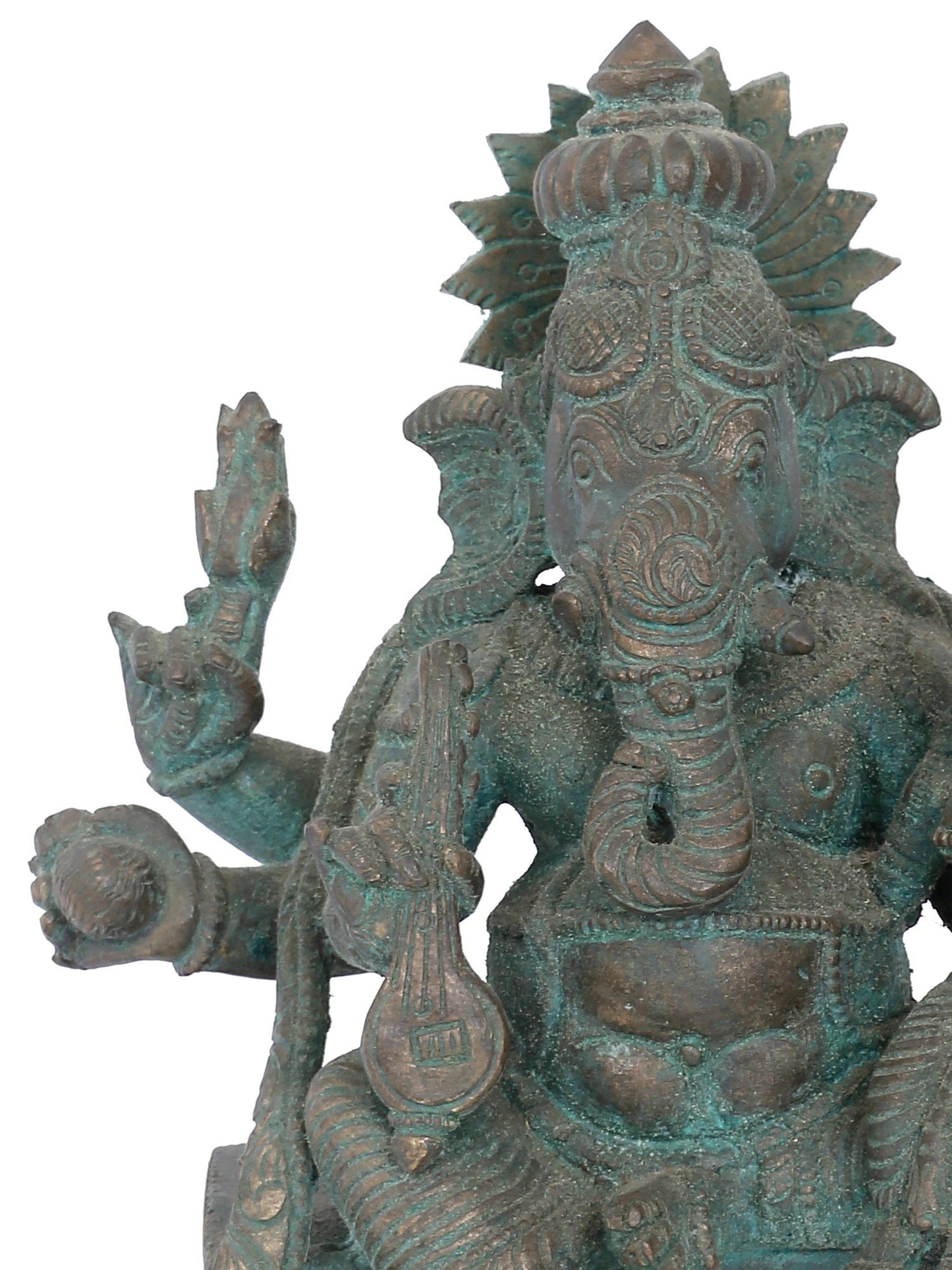 7" Ucchista Ganapati Bronze Statue | Panchaloha Bronze Statue | Decorative Bronze Idol | Bronze Statue For Temple