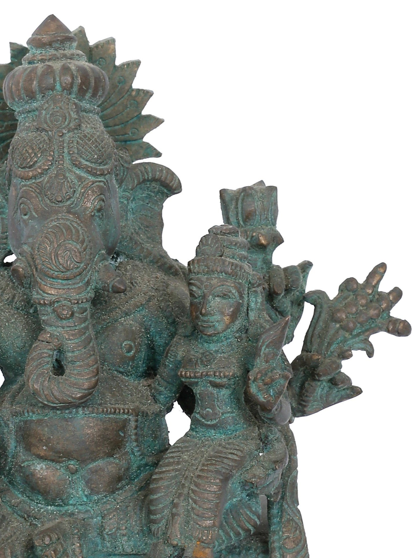 7" Ucchista Ganapati Bronze Statue | Panchaloha Bronze Statue | Decorative Bronze Idol | Bronze Statue For Temple