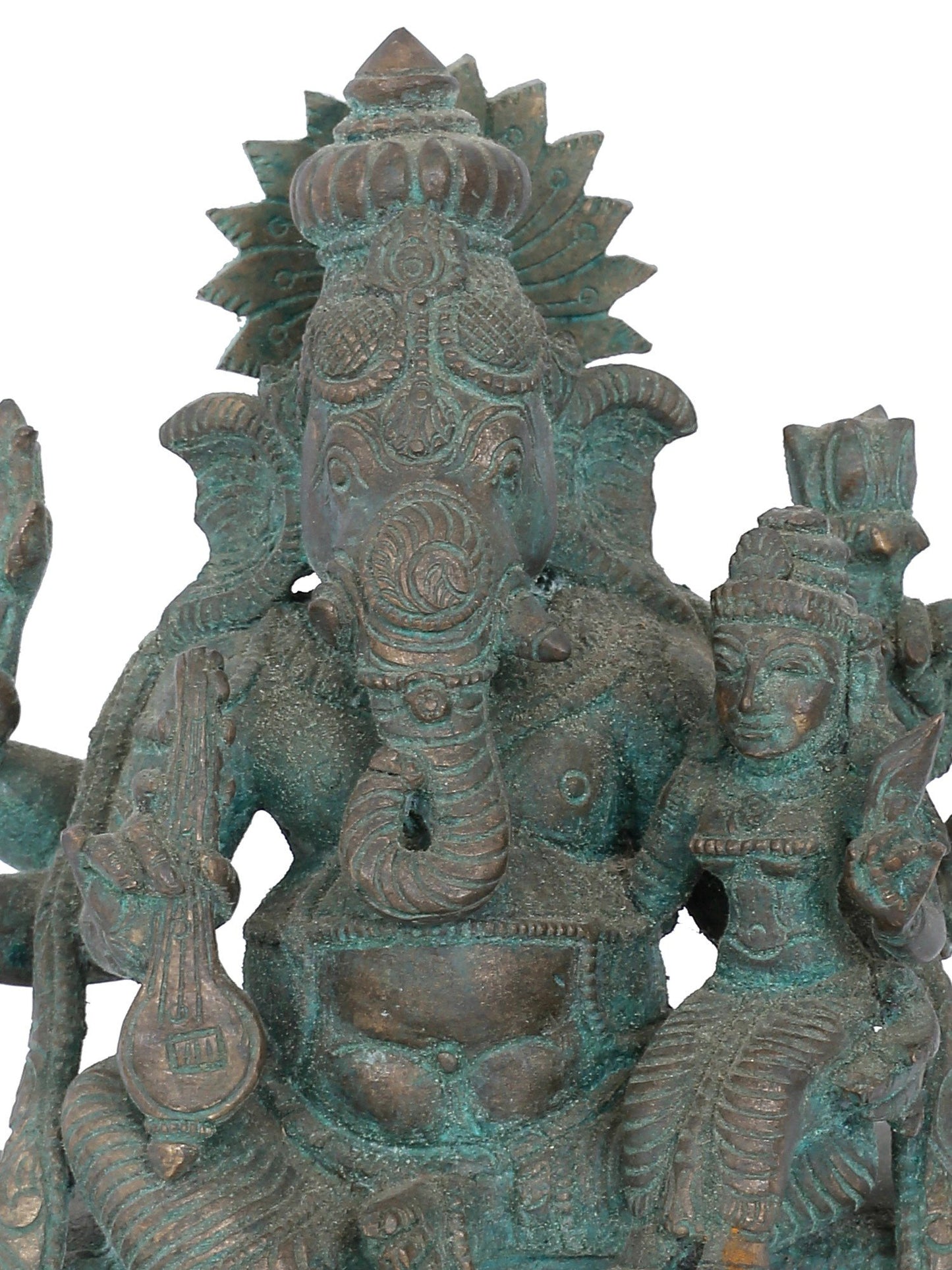 7" Ucchista Ganapati Bronze Statue | Panchaloha Bronze Statue | Decorative Bronze Idol | Bronze Statue For Temple