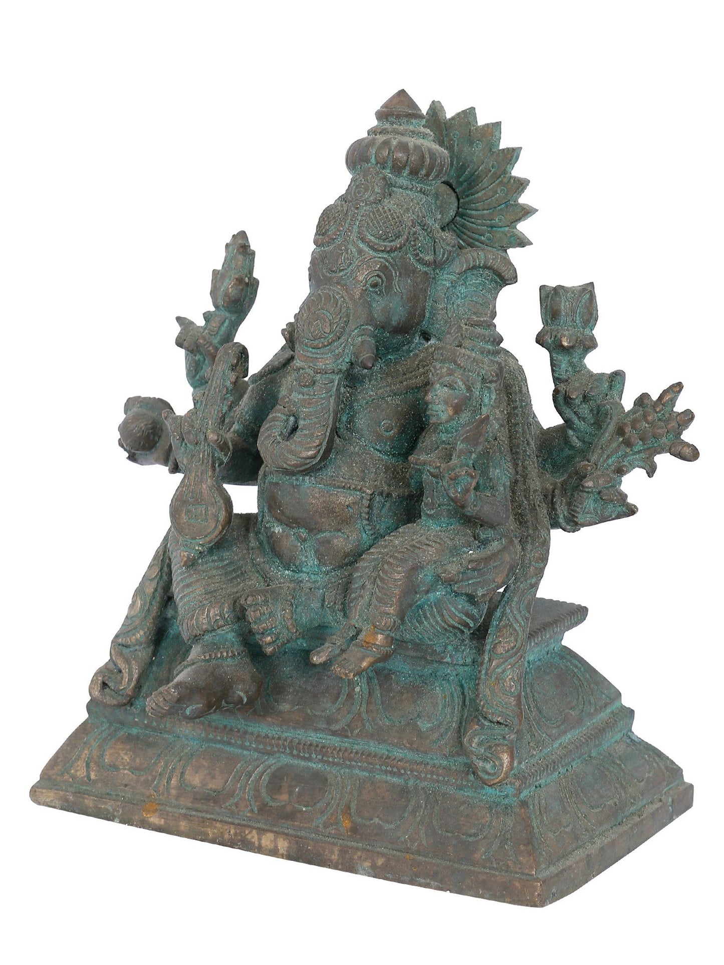 7" Ucchista Ganapati Bronze Statue | Panchaloha Bronze Statue | Decorative Bronze Idol | Bronze Statue For Temple