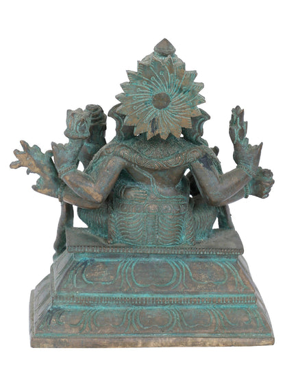 7" Ucchista Ganapati Bronze Statue | Panchaloha Bronze Statue | Decorative Bronze Idol | Bronze Statue For Temple