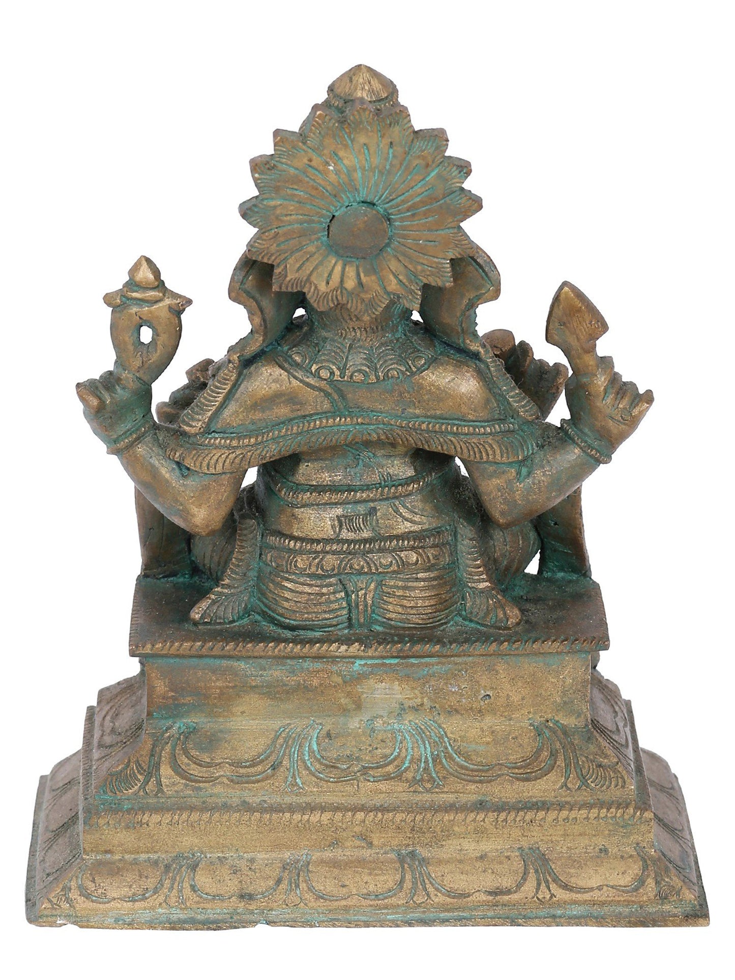 7" Sitting Lord Ganesha With Modaka Bronze Statue | Panchaloha Bronze Statue | Decorative Bronze Idol | Bronze Statue For Temple