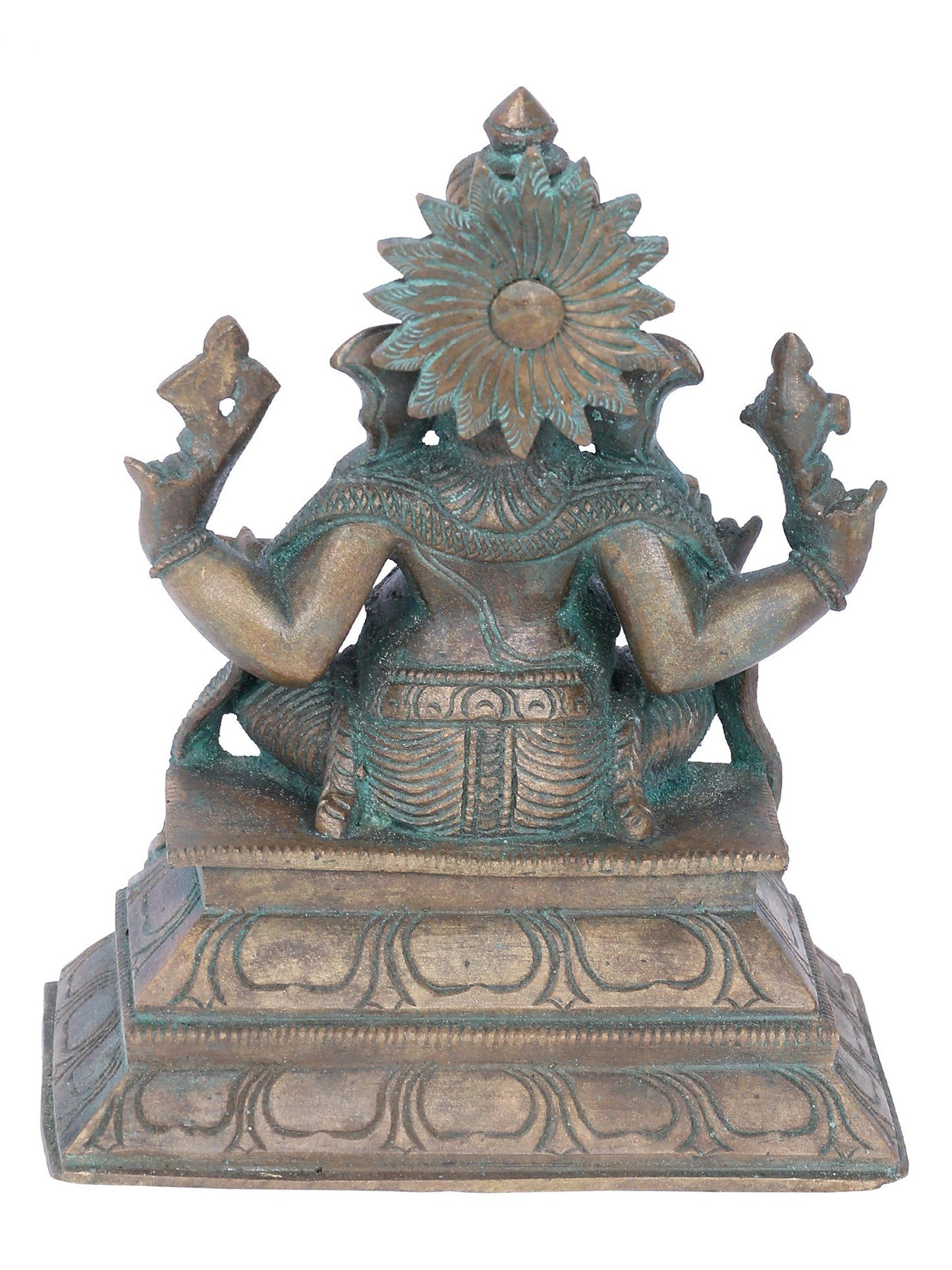 7” Vijaya Ganapati With Vaishnava Symbols Bronze Statue | Panchaloha Bronze Statue | Decorative Bronze Idol | Bronze Statue For Temple