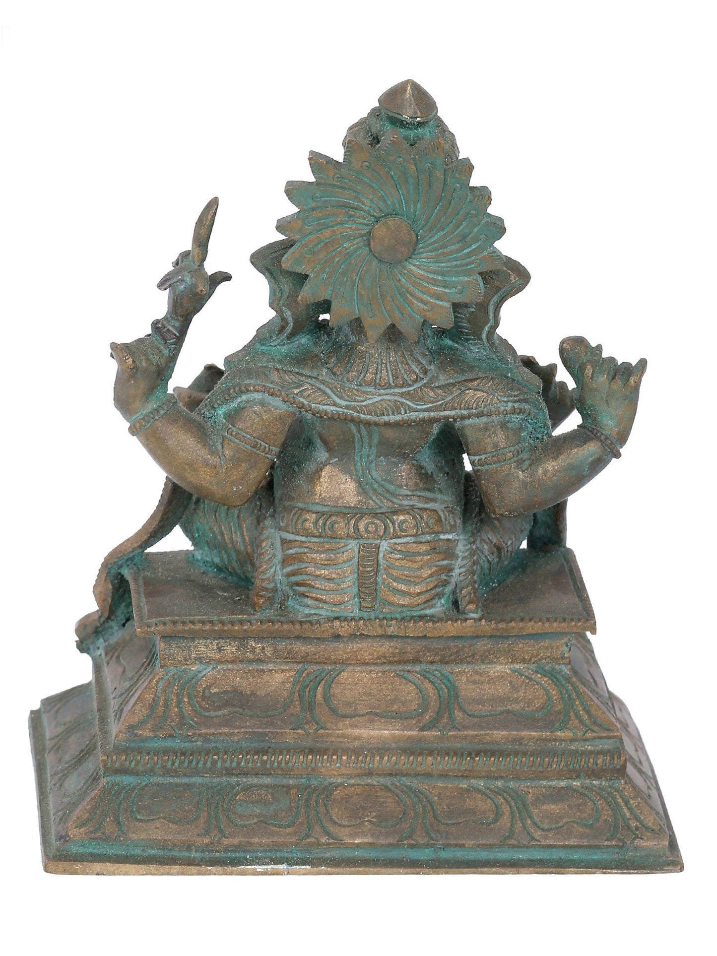 7” Bala Ganapati Seated On Throne Bronze Statue | Panchaloha Bronze Statue | Decorative Bronze Idol | Bronze Statue For Temple