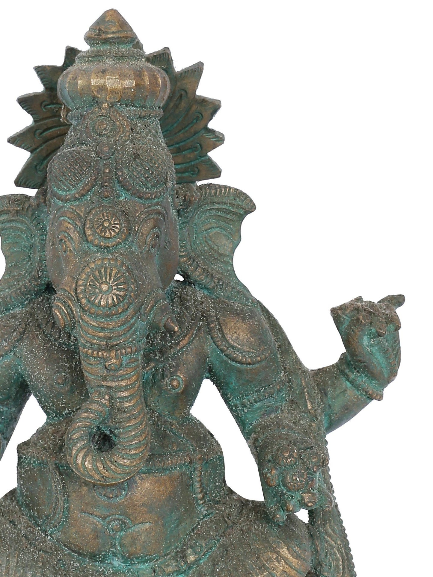 7” Ekadanta Ganapati Seated On Aasana Bronze Statue | Panchaloha Bronze Statue | Decorative Bronze Idol | Bronze Statue For Temple