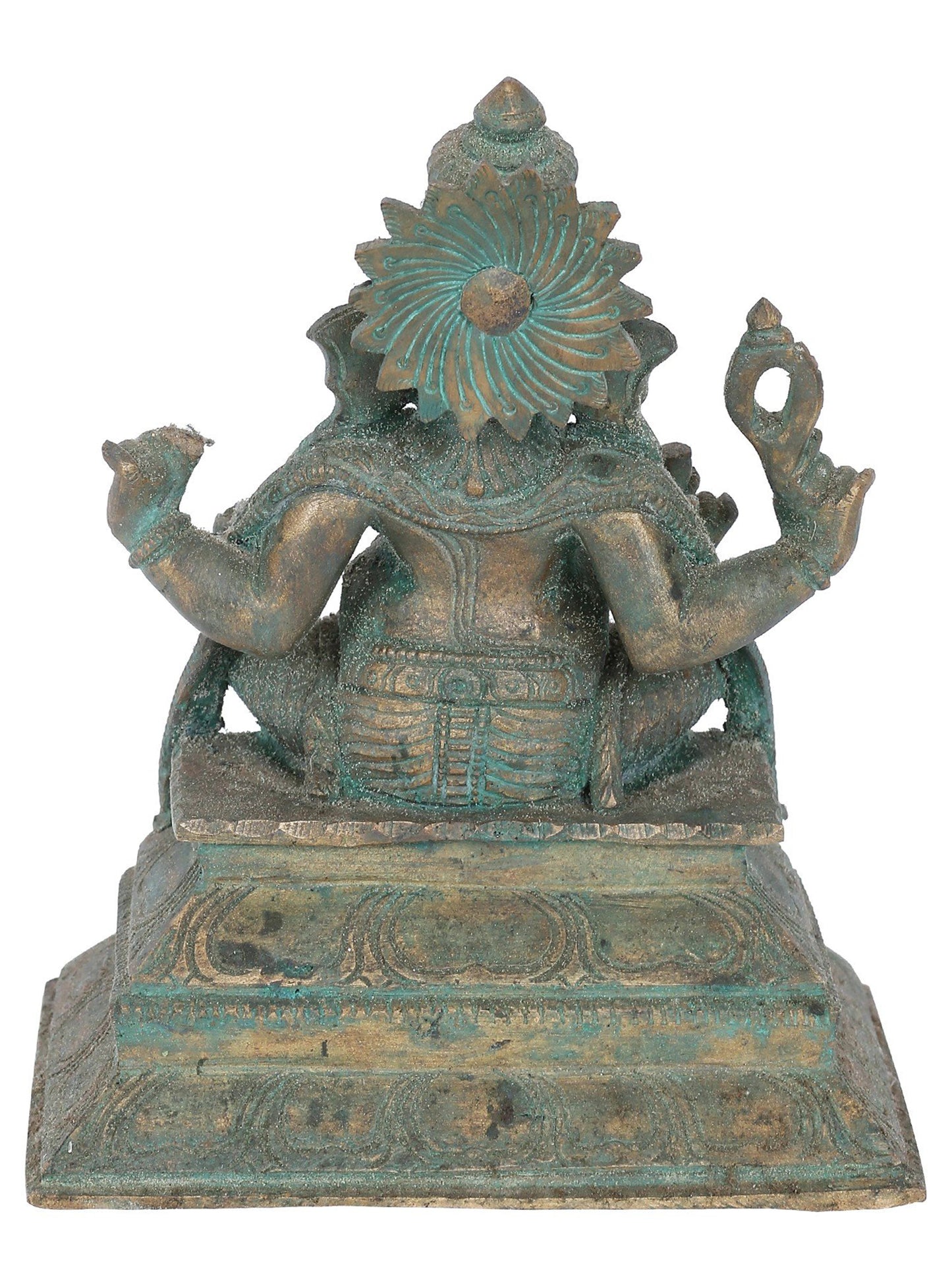 7” Ekadanta Ganapati Seated On Aasana Bronze Statue | Panchaloha Bronze Statue | Decorative Bronze Idol | Bronze Statue For Temple