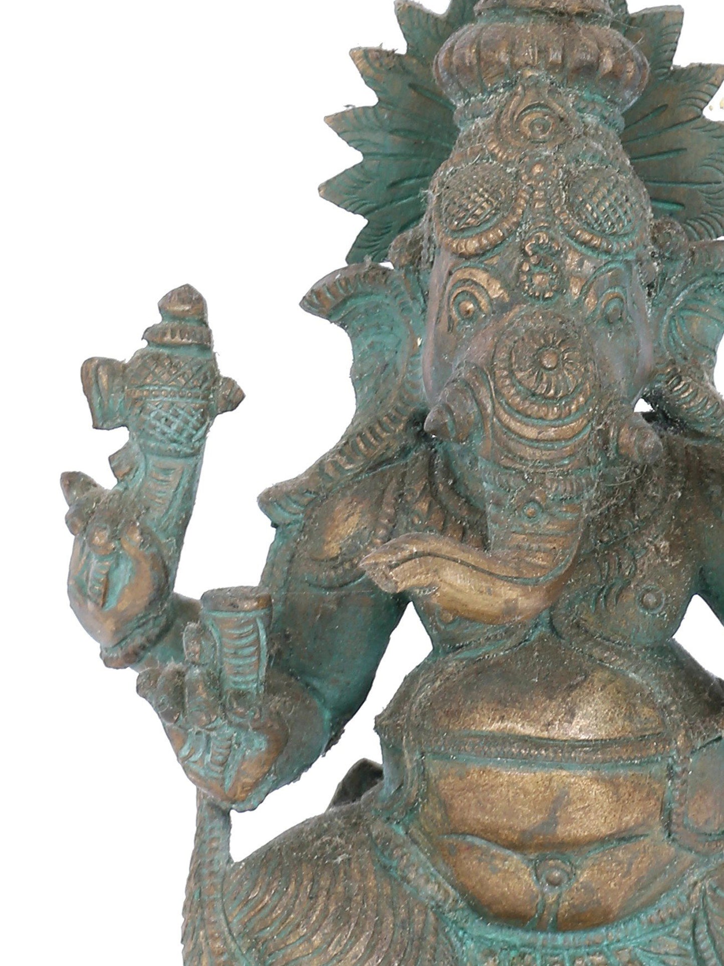 7" Nritya Ganapati Bronze Statue | Panchaloha Bronze Statue | Decorative Bronze Idol | Bronze Statue For Temple