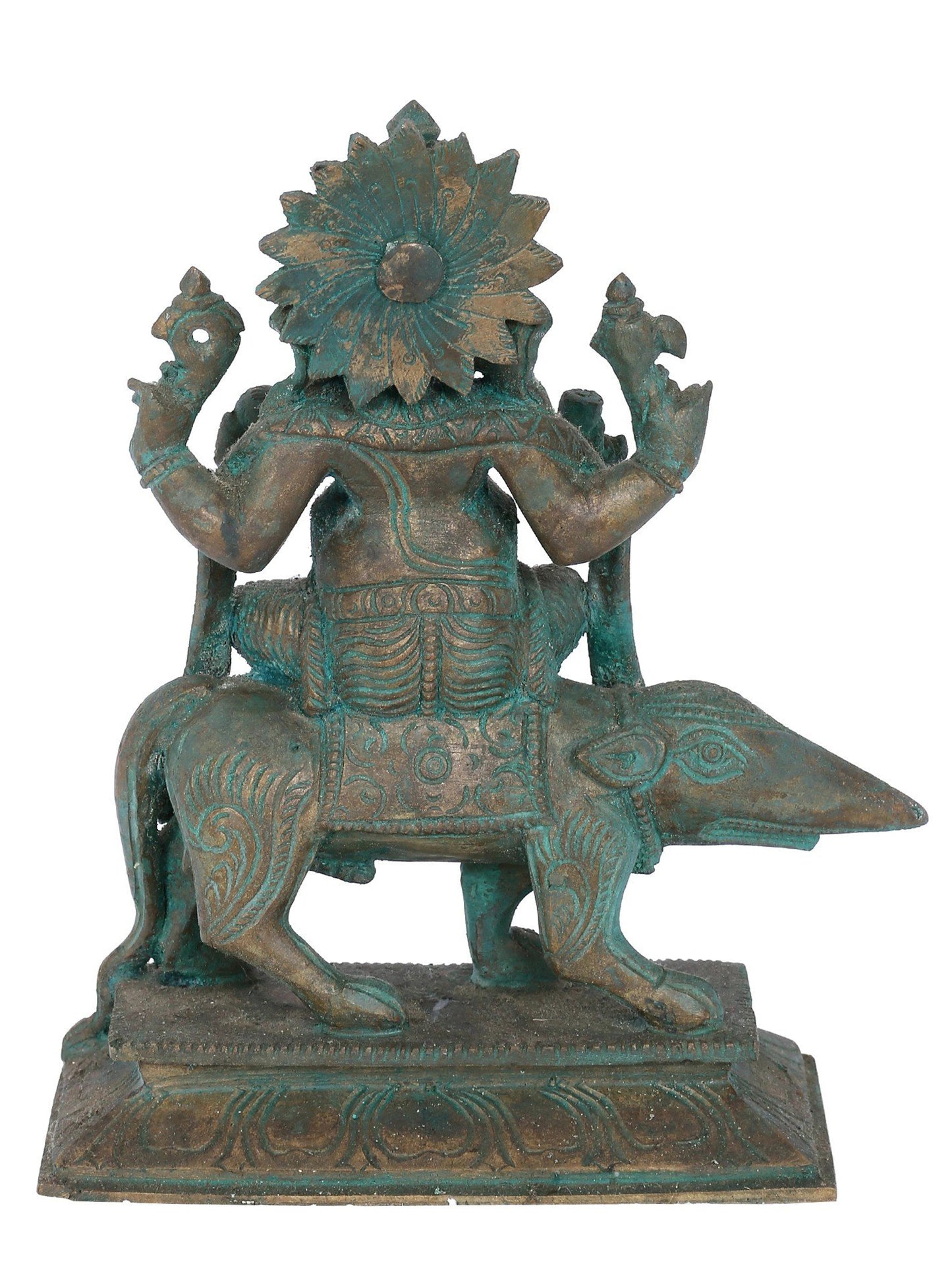 7" Ekakshara Ganapati With Mushaka Bronze Statue | Panchaloha Bronze Statue | Decorative Bronze Idol | Bronze Statue For Temple