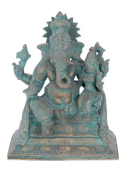 7" Vara Ganapati Bronze Ritual Statue | Panchaloha Bronze Statue | Decorative Bronze Idol | Bronze Statue For Temple