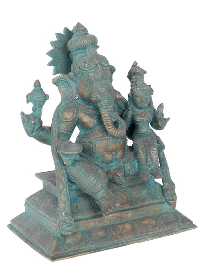 7" Vara Ganapati Bronze Ritual Statue | Panchaloha Bronze Statue | Decorative Bronze Idol | Bronze Statue For Temple