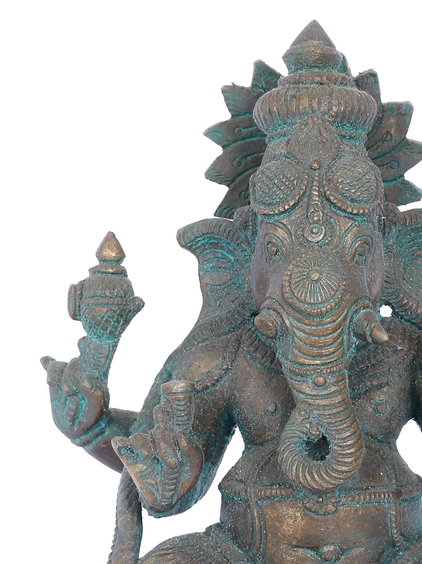 7” Seated Kshipra Ganapati On Aasana Bronze Statue | Panchaloha Bronze Statue | Decorative Bronze Idol | Bronze Statue For Temple