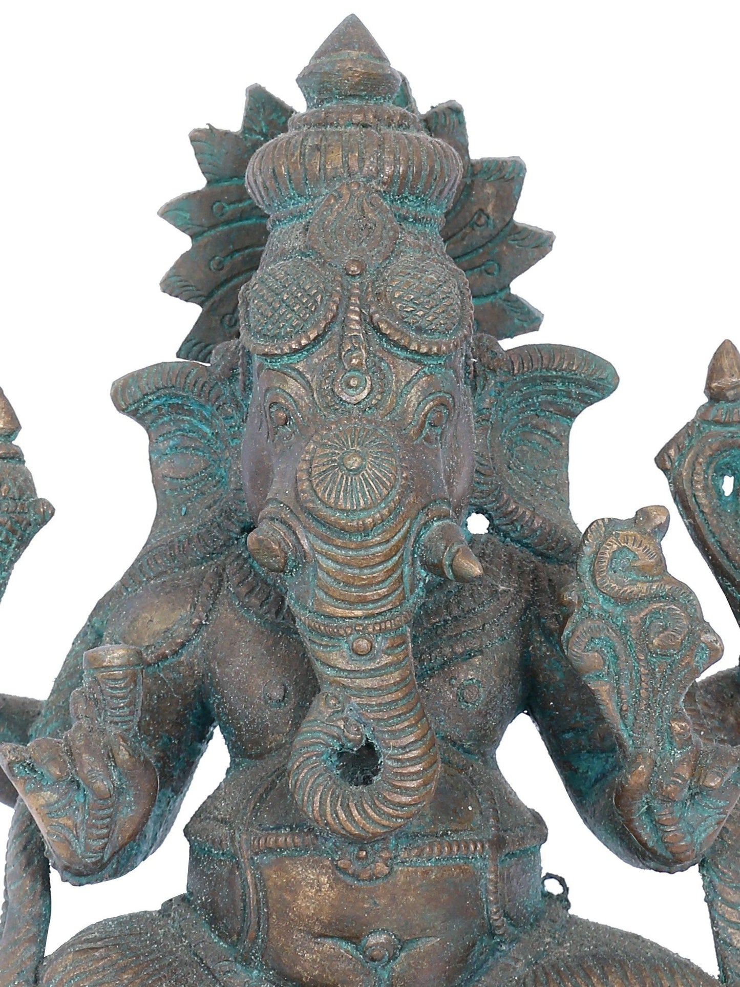 7” Seated Kshipra Ganapati On Aasana Bronze Statue | Panchaloha Bronze Statue | Decorative Bronze Idol | Bronze Statue For Temple