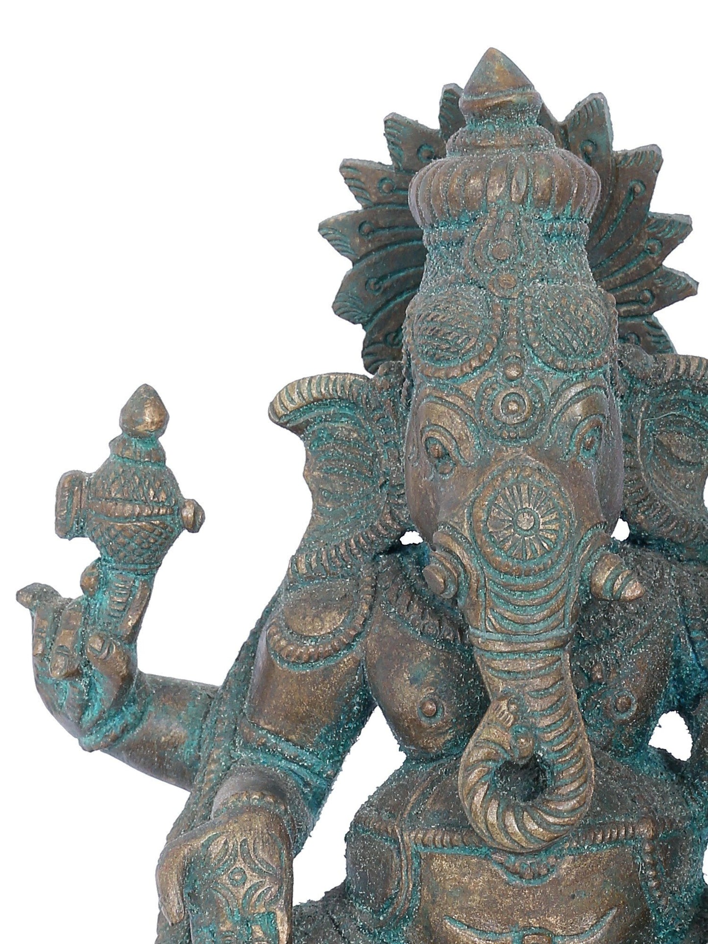 7" Sankatahara Ganapati Bronza Statue | Panchaloha Bronze Statue | Decorative Bronze Idol | Bronze Statue For Temple